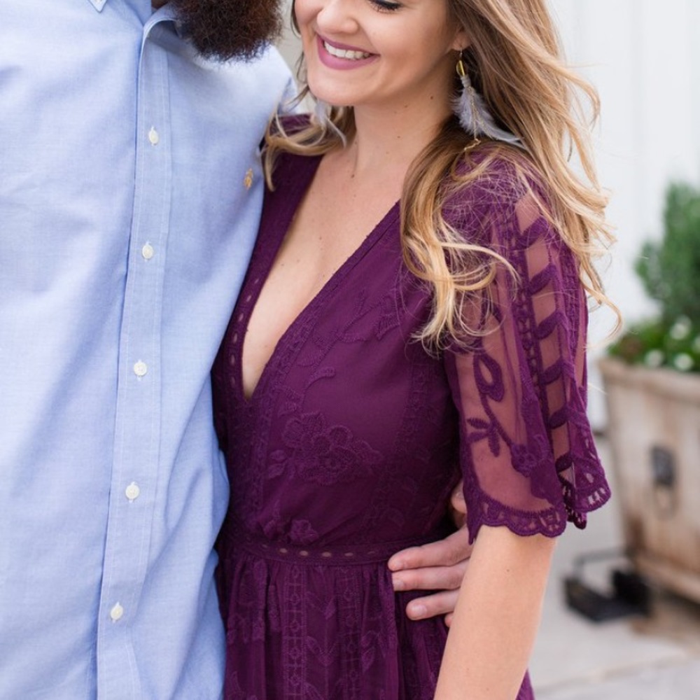 Lace Romper Maxi Dress